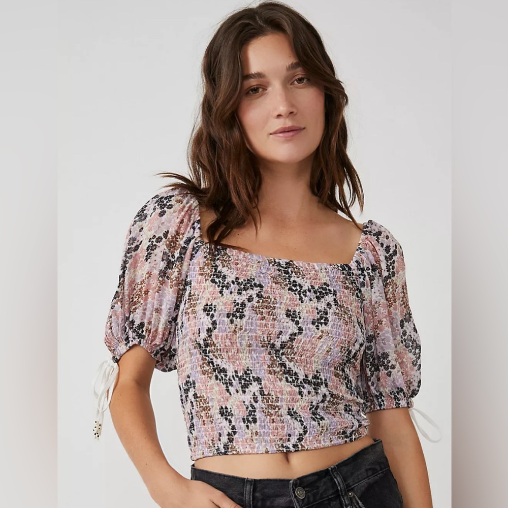 NWT Free People floral combo top